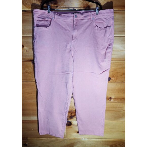 Gloria VanderBilt Pink Mauve Blush Jeans Size 24W Heritage Fit Tapered - Picture 1 of 8